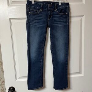 American Eagle Outfitters Womens Artist Jeans Dark Wash Stretch Slim Fit Size 2